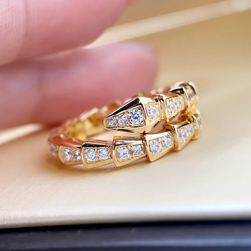 Cubic Zirconia Snake Adjustable Ring