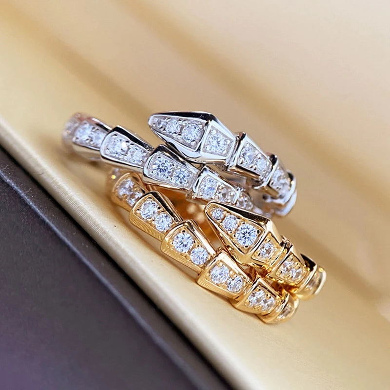 Cubic Zirconia Snake Adjustable Ring
