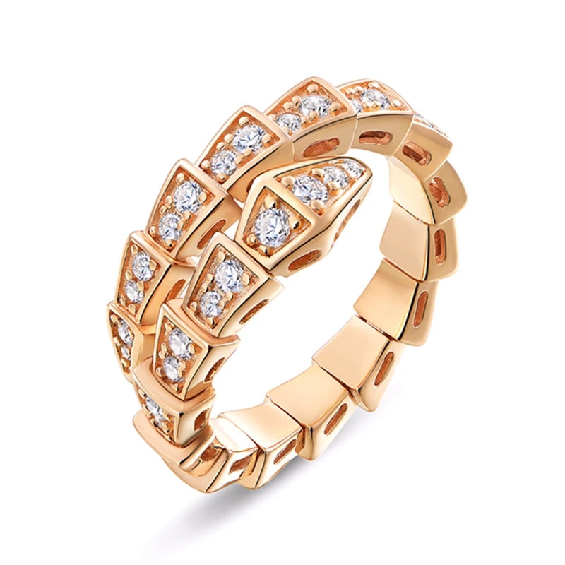 Cubic Zirconia Snake Adjustable Ring
