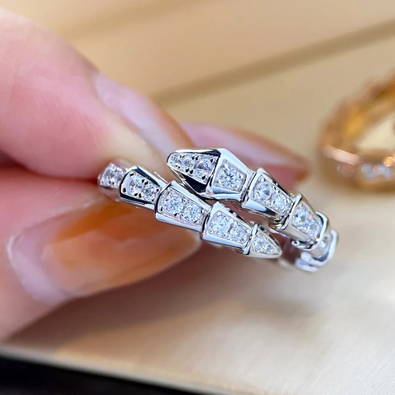 Cubic Zirconia Snake Adjustable Ring