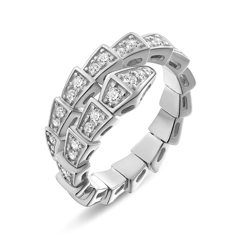 Cubic Zirconia Snake Adjustable Ring