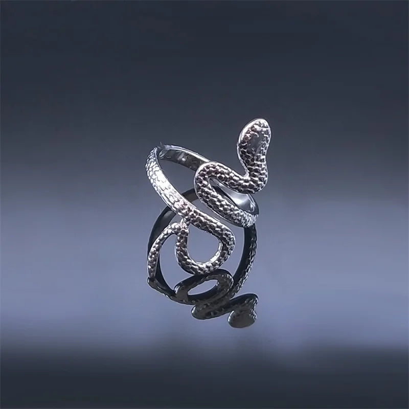 Protection Snake Finger Ring in Silver and Gold Color
