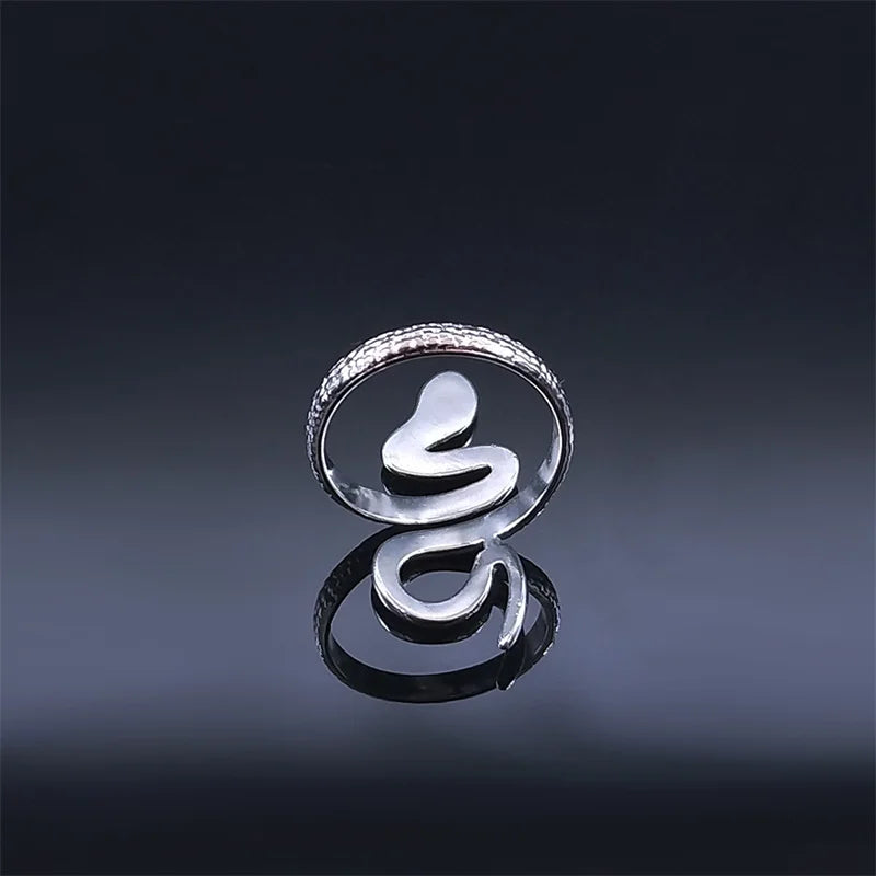 Protection Snake Finger Ring in Silver and Gold Color
