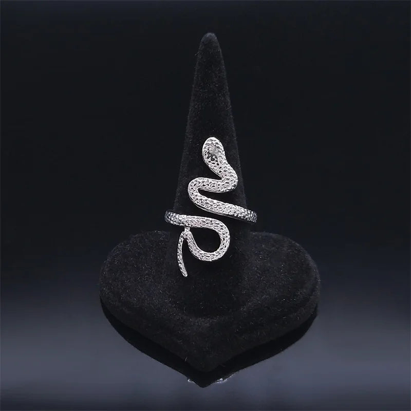 Protection Snake Finger Ring in Silver and Gold Color