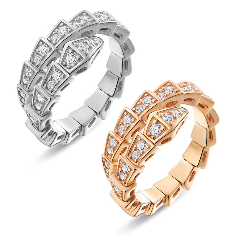 Cubic Zirconia Snake Adjustable Ring