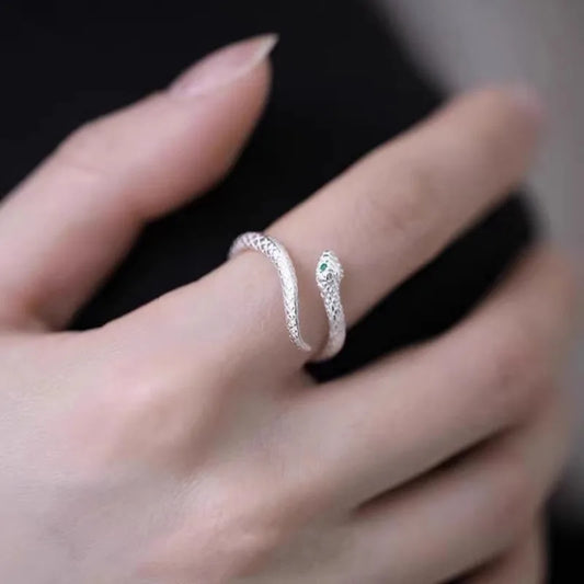 925 Sterling Silver Snake Ring Temperament Charm