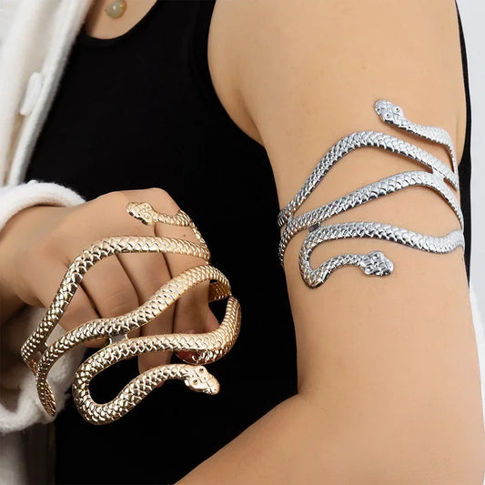 Creative Snake Shape Bracelets in Silver and Gold Color