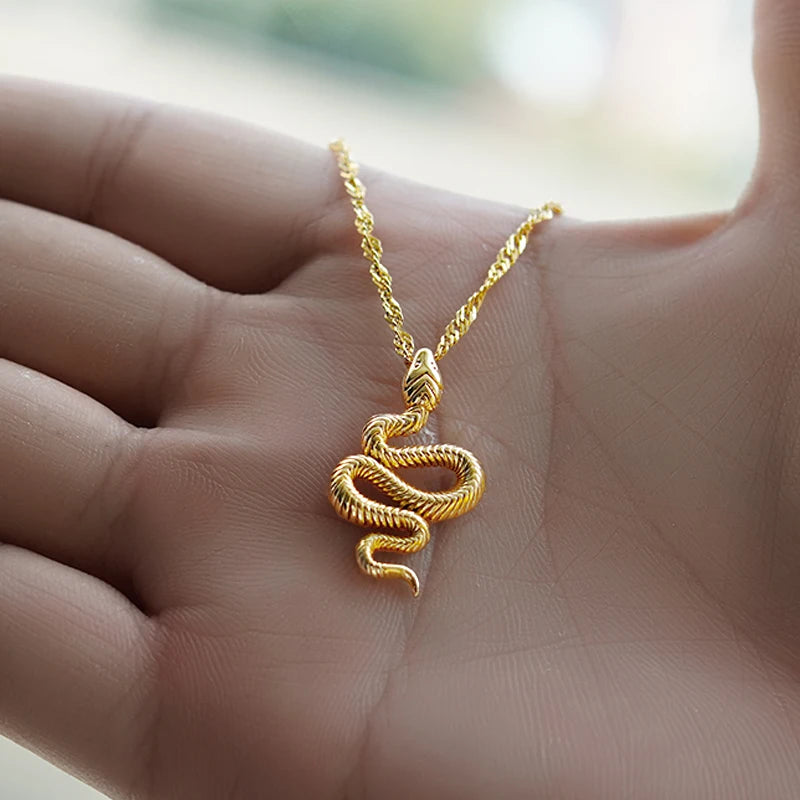 Gold color Snake Pendant Necklace