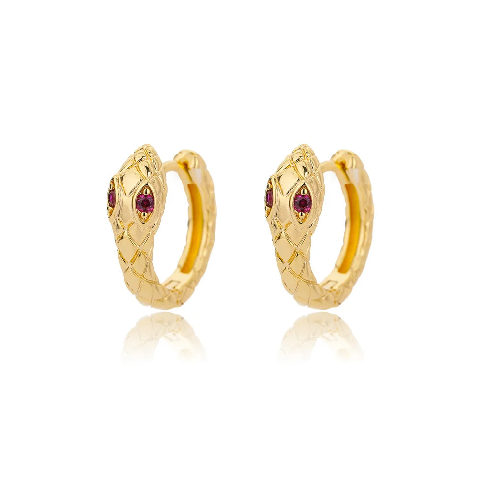 Snake Hoop Earrings in Gold and Silver Color