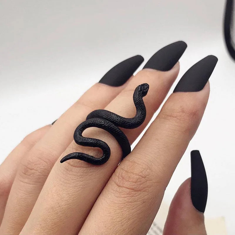 Black Color Snake Shape Rings