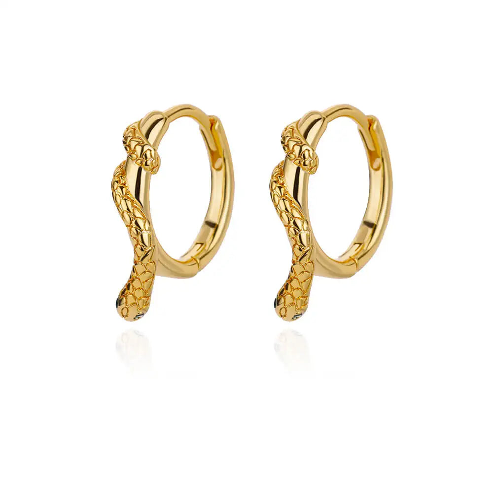 Snake Hoop Earrings in Gold and Silver Color