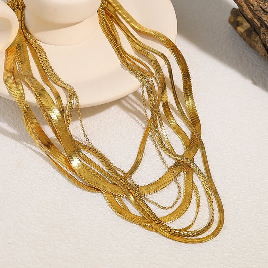 Snake Chains Necklaces in Gold Color